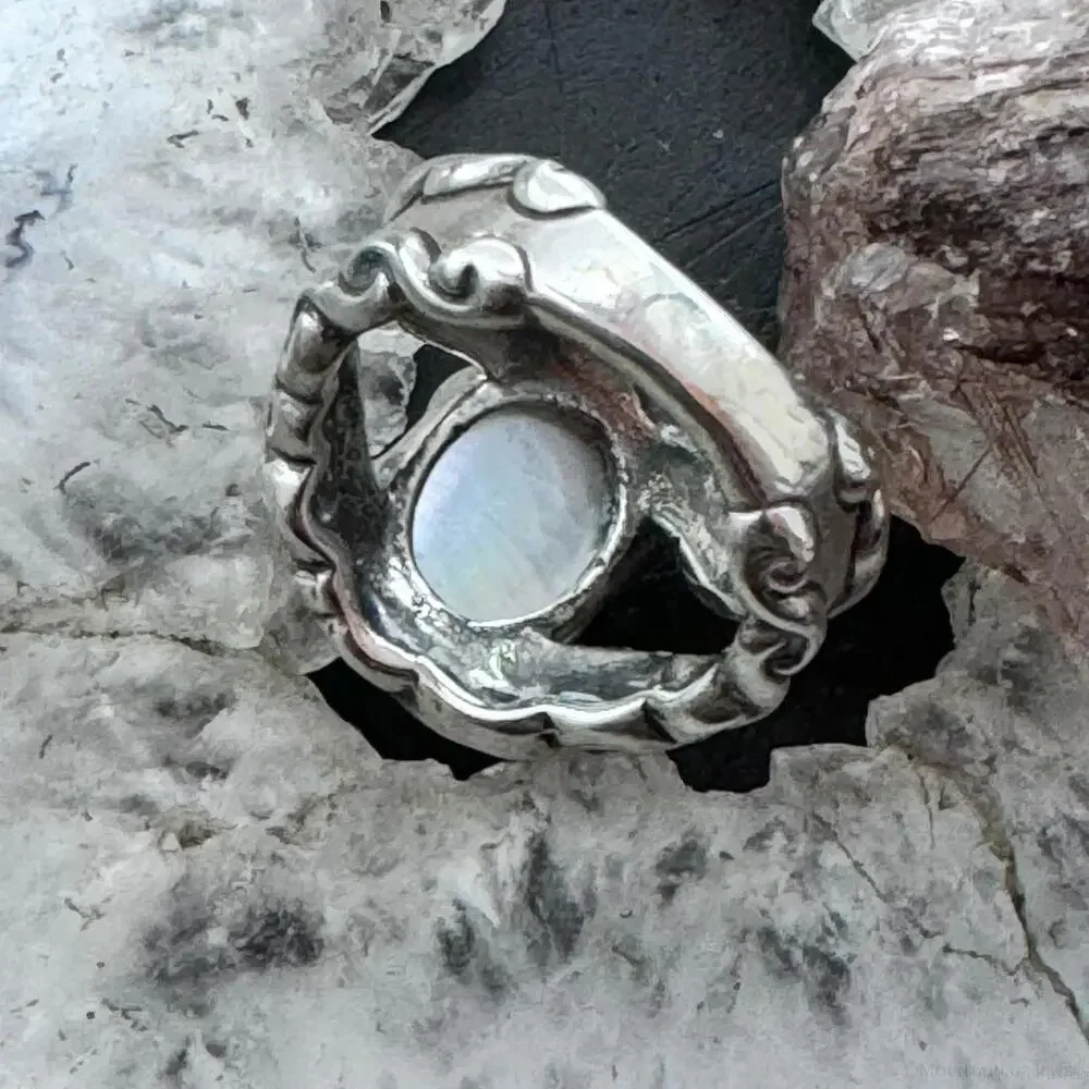 Carolyn Pollack Sterling Oval Moonstone/Clear Quartz Doublet Ring Sz 5 For Women